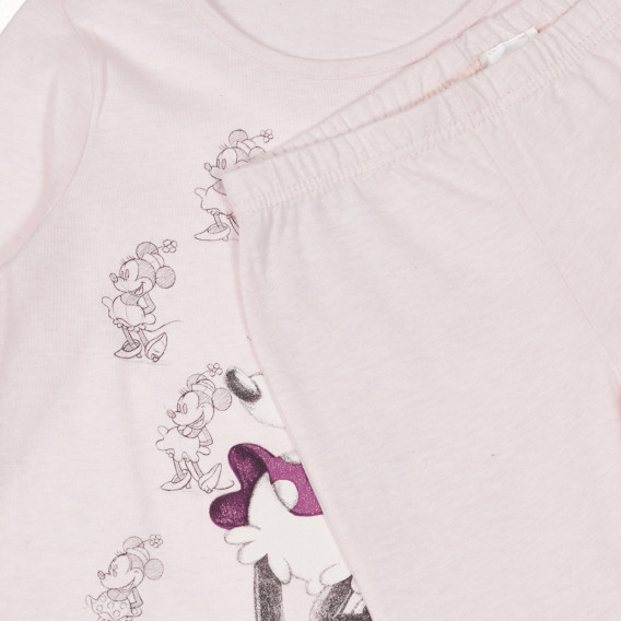 Памучна пижама с Мини Маус за бебе, розова Benetton 249077 3