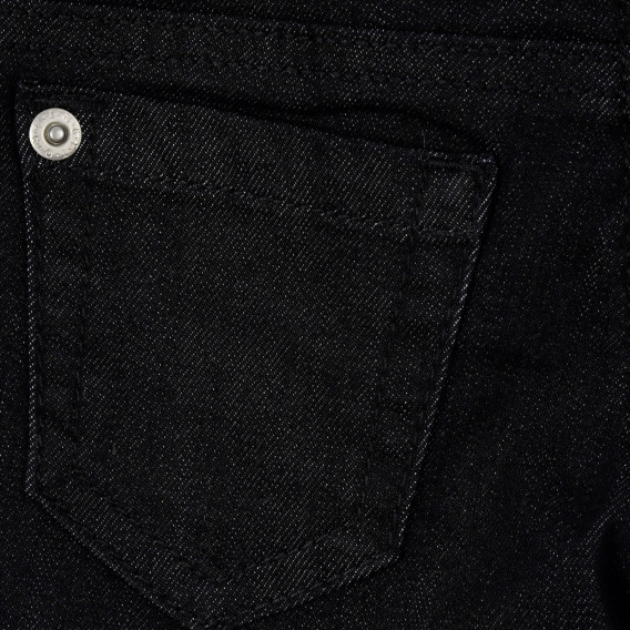 Дънков къс панталон с ресни, черен Benetton 249105 3