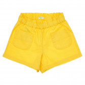 Памучен къс панталон за бебе, жълт Benetton 249127 