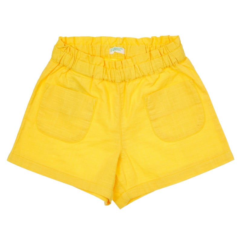 Памучен къс панталон за бебе, жълт  249127