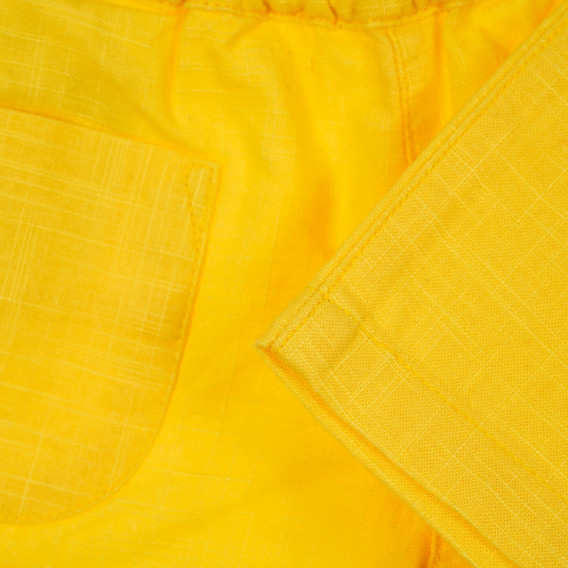 Памучен къс панталон за бебе, жълт Benetton 249129 3