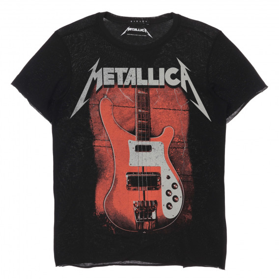 Тениска с принт на група Metallica, черна Sisley 249151 