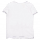 Памучен комплект от тениска и къс панталон в бяло и сиво Benetton 249302 4