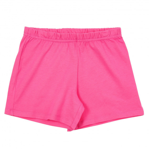 Памучен комплект потник и къси панталони в бяло и розово Benetton 249352 5