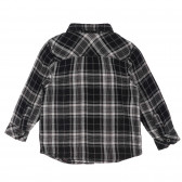 Памучна карирана риза в черно и бяло Benetton 249399 4