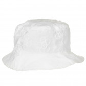 Памучна шапка с апликация на цветя, бяла Chicco 249458 