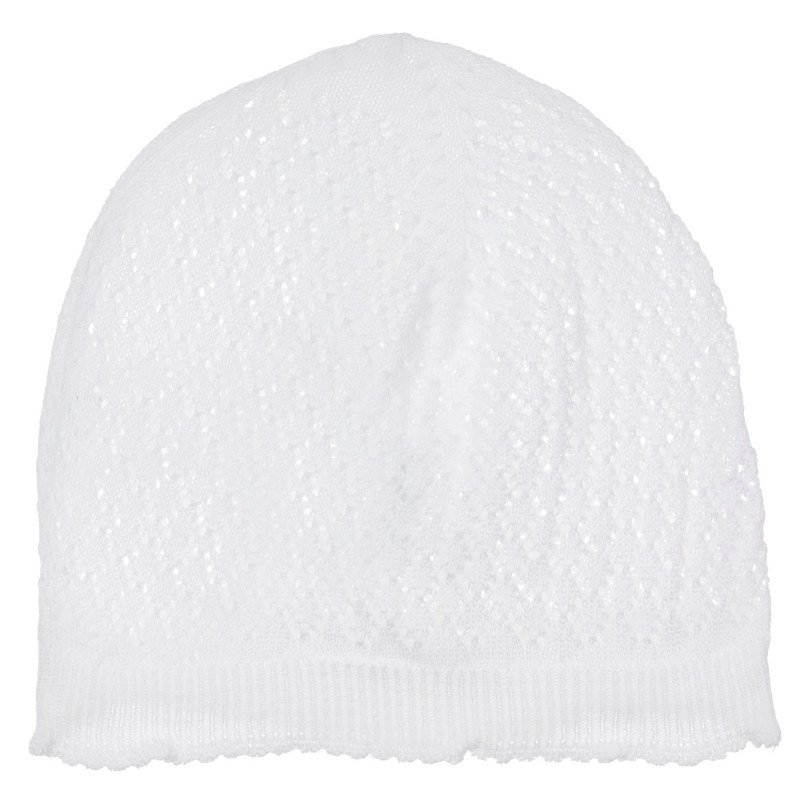 Плетена шапка за бебе, бяла  249523