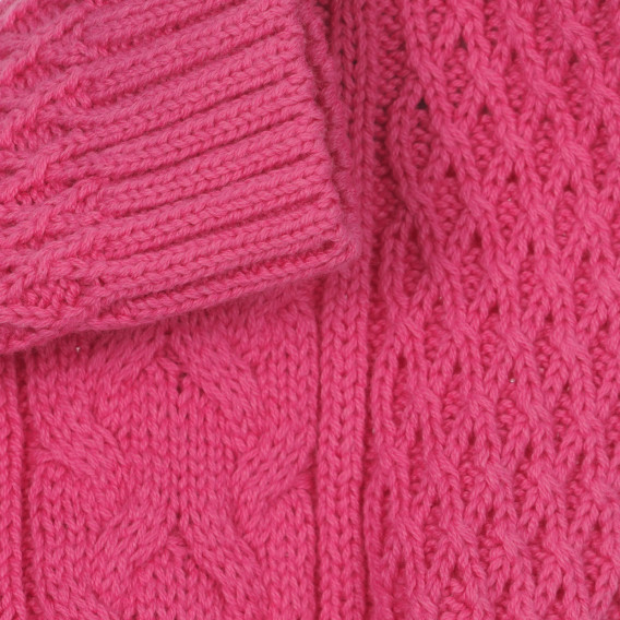 Шапка с плетени фигурални елементи, розова Chicco 249549 3