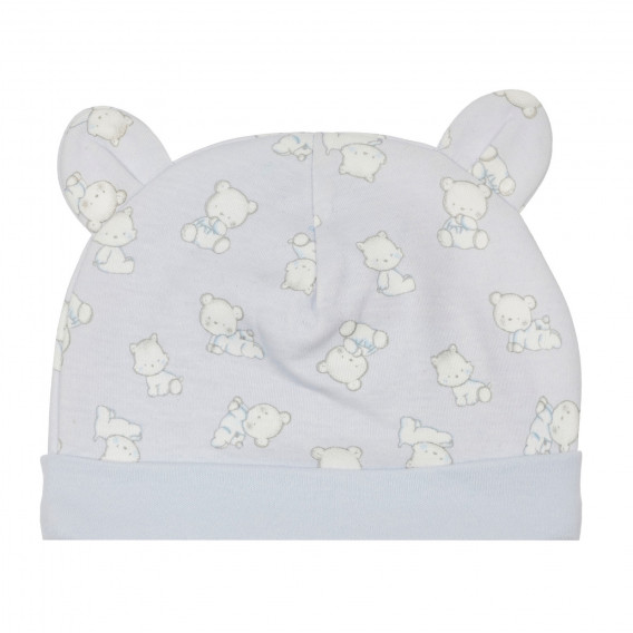 Памучна шапка с щампа на животни за бебе, синя Chicco 249556 4