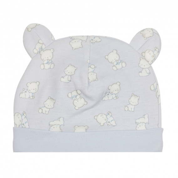 Памучна шапка с щампа на животни за бебе, синя Chicco 249557 5