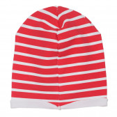 Памучна шапка за бебе в бяло и червено райе Chicco 249628 2