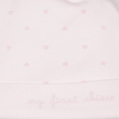 Памучна шапка за бебе с принт на сърца, розова Chicco 249700 5