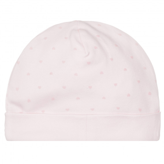 Памучна шапка за бебе с принт на сърца, розова Chicco 249701 6