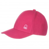 Памучна шапка с логото на бранда, розова Benetton 249924 