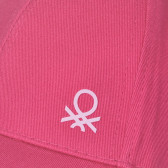 Памучна шапка с логото на бранда, розова Benetton 249925 2