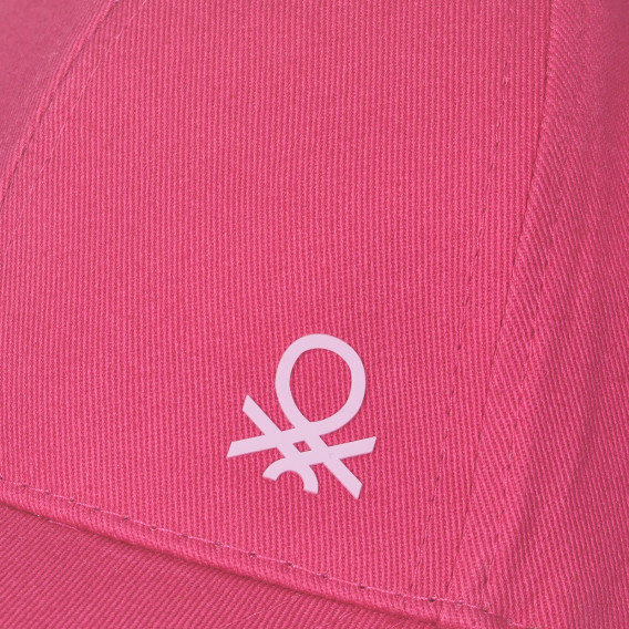 Памучна шапка с логото на бранда, розова Benetton 249925 2
