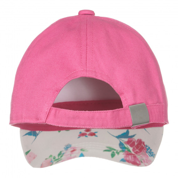 Памучна шапка с флорален принт, розова Benetton 250006 3