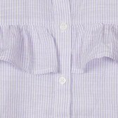 Памучна риза без ръкави в лилаво-бяло каре Benetton 250008 2
