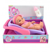 Кукла-бебе 21cm в столче за носене Toi-Toys 250157 
