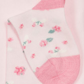 Чорапогащник с флорален принт за бебе, розов Chicco 250193 2