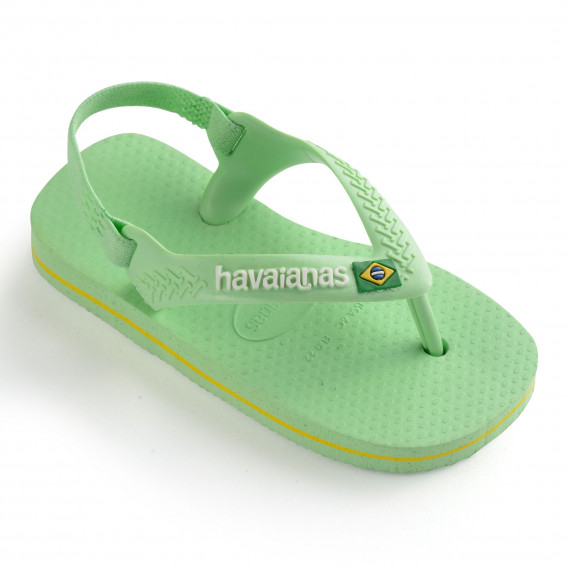 Джапанки с логото на бранда за бебе, светлозелени Havaianas 250378 