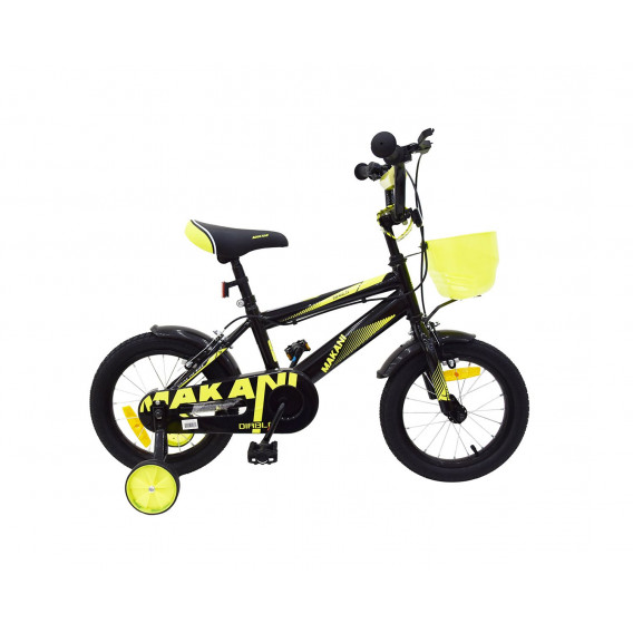 Детски велосипед с помощни колела Makani 14" Diablo Black-Yellow Kikkaboo 250493 