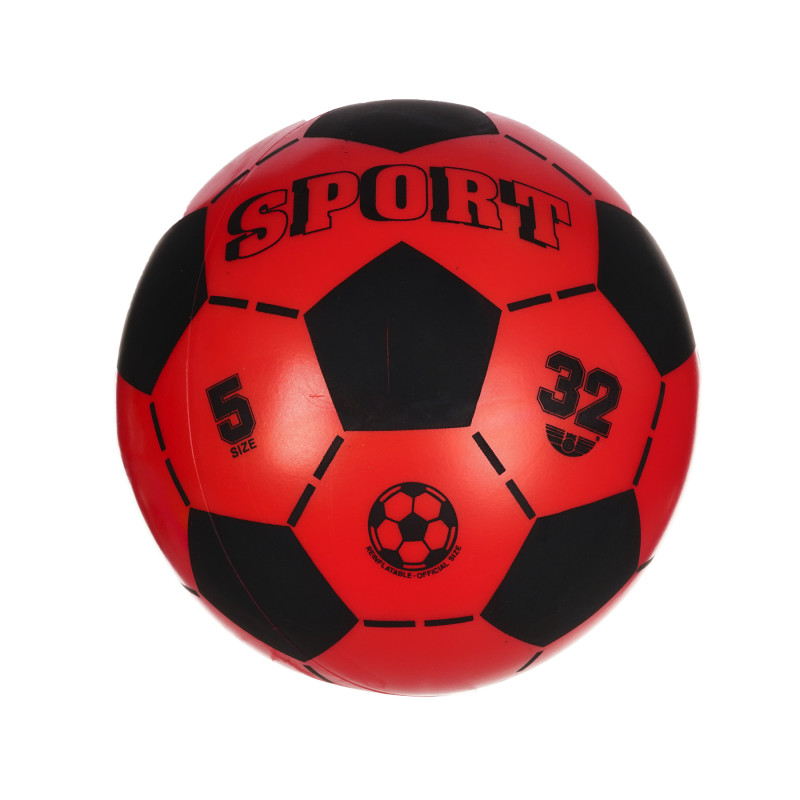Футболна топка от колекцията sport- only deflated, 23 см., червена  250848