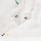 Памучна блуза с дълъг ръкав за момиче бяла Boboli 250962 3