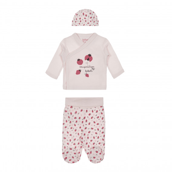 Комплект блуза с дълъг ръкав и ританки за бебе за момиче розови Boboli 250964 