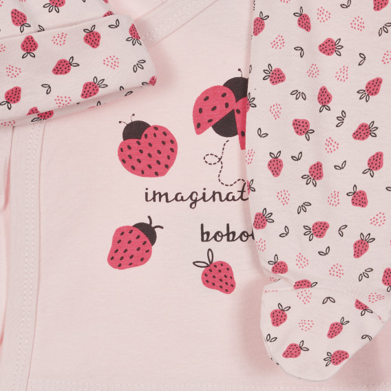 Комплект блуза с дълъг ръкав и ританки за бебе за момиче розови Boboli 250966 3