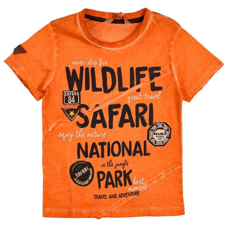 Памучна тениска с надпис Wildlife safari  251001