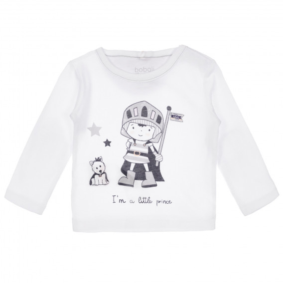 Памучна блуза с дълъг ръкав и забавна картинка за бебе Boboli 251005 