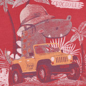 Памучна тениска с принт весел крокодил за момче Boboli 251041 2
