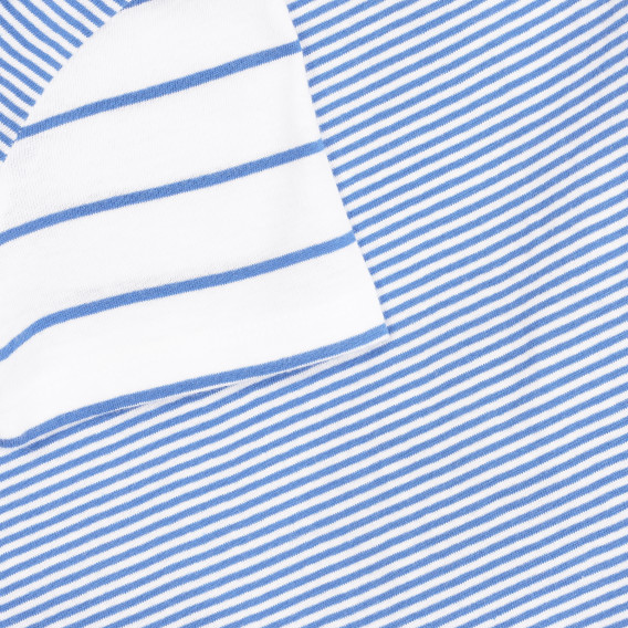 Памучна тениска за момче на райе в бяло и синьо Boboli 251050 3