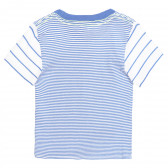 Памучна тениска за момче на райе в бяло и синьо Boboli 251051 4