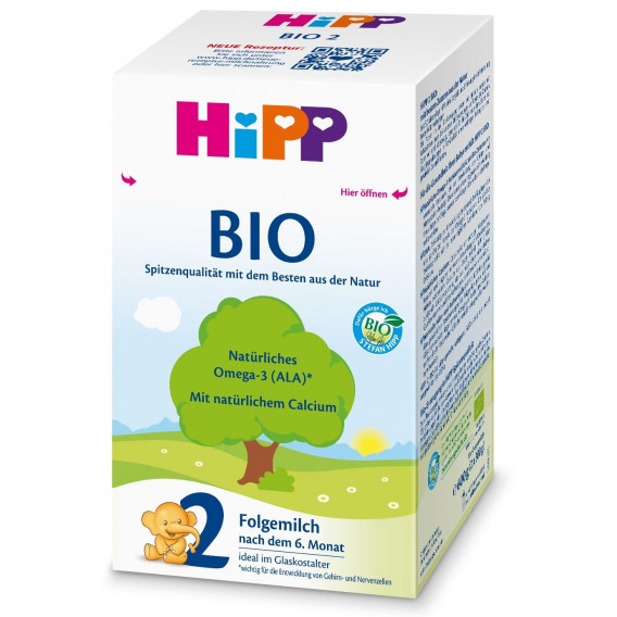 Био преходно мляко за кърмачета BIO 2, 6+ месеца, кутия, 600 гр. Hipp 251188 