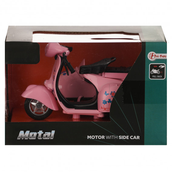 Метален ретро скутер с кош, розов Toi-Toys 251317 4