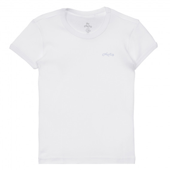 Памучен комплект от два броя тениски за бебе, бяло и синьо Chicco 251379 2