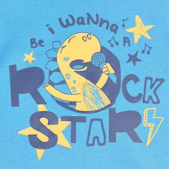 Памучна тениска с щампа на динозавър за бебе, синя Chicco 251385 2