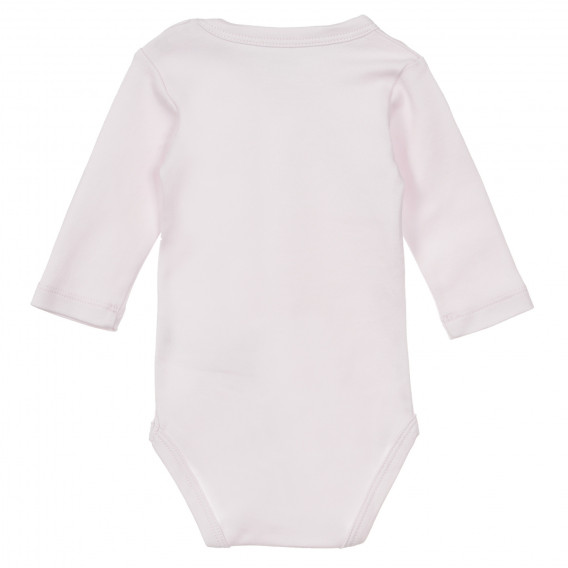 Памучен комплект от два броя бодита с дълъг ръкав за бебе, бяло и розово Chicco 251482 5