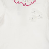 Памучна блуза с апликация на цветя за бебе , бяла Chicco 251494 2