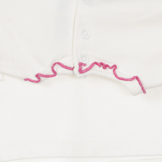 Памучна блуза с апликация на цветя за бебе , бяла Chicco 251495 3