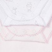 Памучен комплект от два броя бодита без ръкав за бебе, бяло и розово Chicco 251516 4