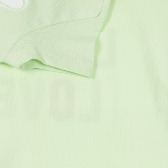 Памучна тениска с надпис и брокатени сърца, зелена Chicco 251529 3