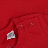 Памучна тениска с щампа на състезателна кола за бебе, червена Chicco 251533 3