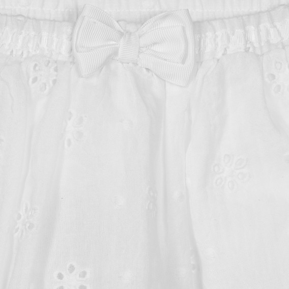 Памучна пола с панделка и флорални мотиви за бебе, бяла Chicco 251615 2