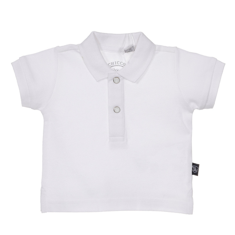 Поло тениска с яка за бебе, бял  251618