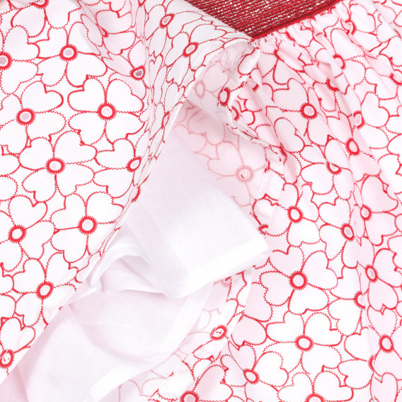 Памучна пола с флорална принт за бебе, бяла Chicco 251656 2