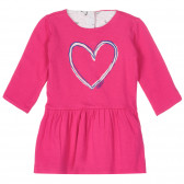 Памучна рокля със сърце за бебе, розова Chicco 251685