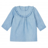 Памучна рокля от деним за бебе, син цвят Chicco 251693 